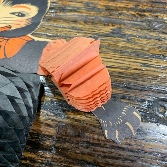 1940’s Beistle Halloween Dancing Cat Honeycomb Decor Party Decoration Original - Picture 5 of 13